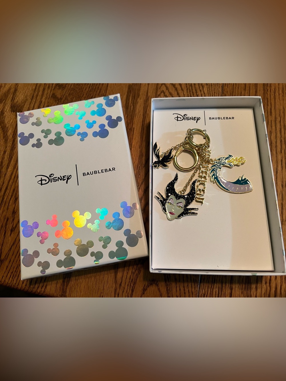 Disney x BaubleBar Maleficent Black & Gold Keychain